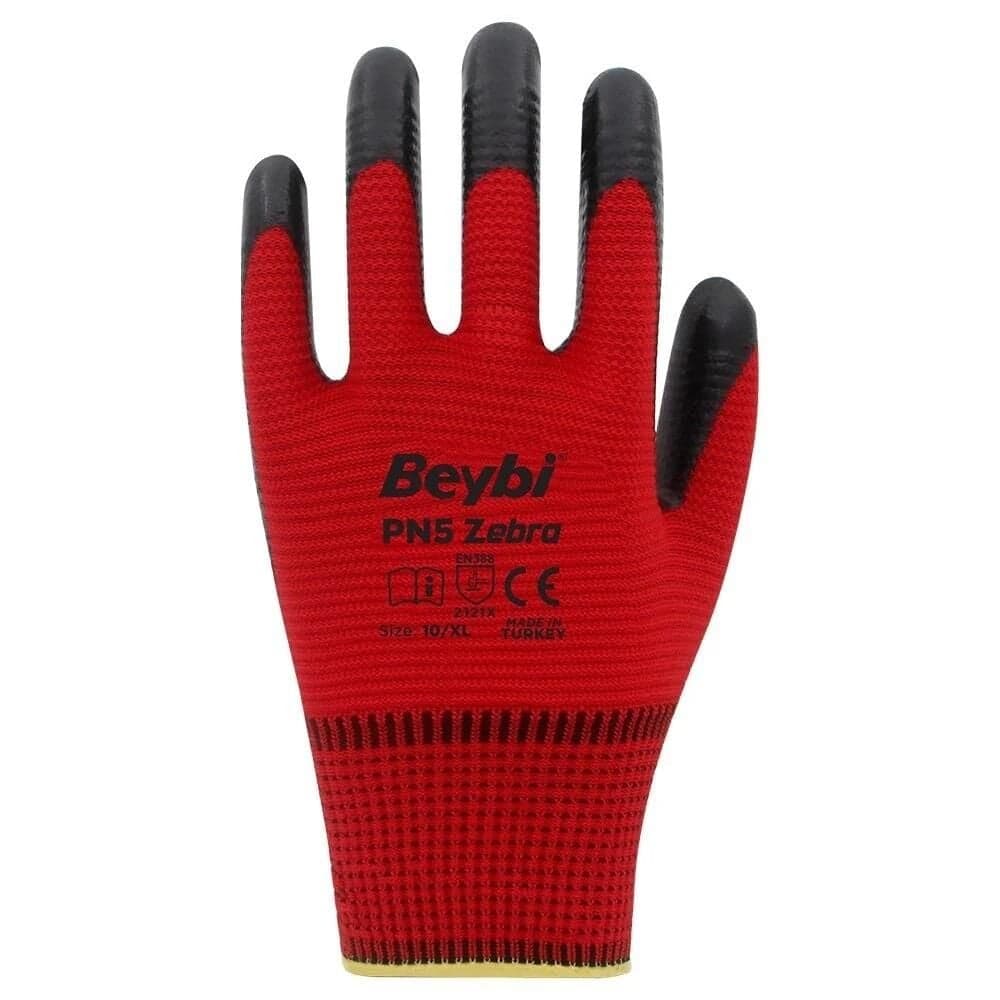 Kiekkd Beybi PN5 Zebra Polyester Örme Nitril Eldiven - KIEKKD İş Elbiseleri